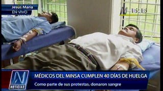 Huelga médica cumplió 40 días: médicos donaron sangre