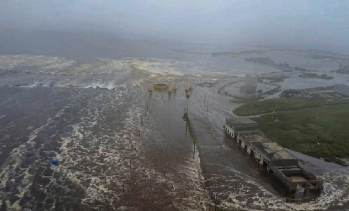 Un área inundada en Severo-Kurilsk, Región de Sakhalin, Rusia, el 30 de julio de 2025. (Foto de EFE/EPA/Centro Geofísico de la Academia de Ciencias de Rusia)