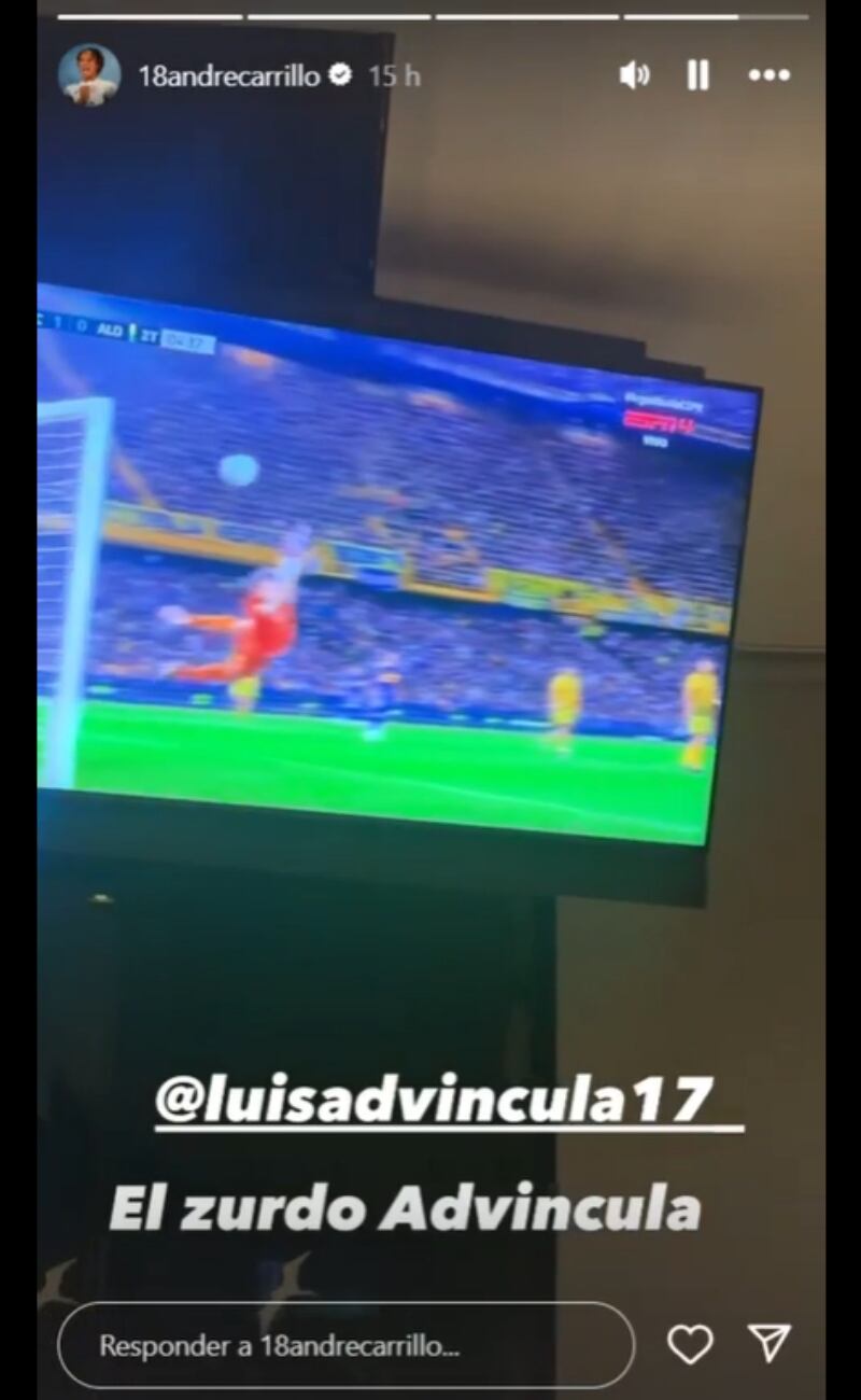André Carrillo le puso un particular apodo a Luis Advíncula tras anotar en el triunfo de Boca Juniors.