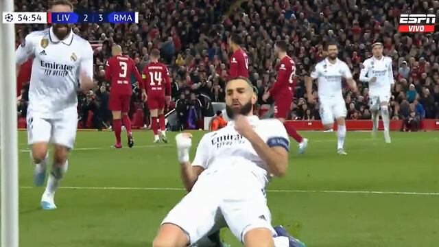 Gol de Benzema para el 4-2 de Real Madrid vs. Liverpool | VIDEO