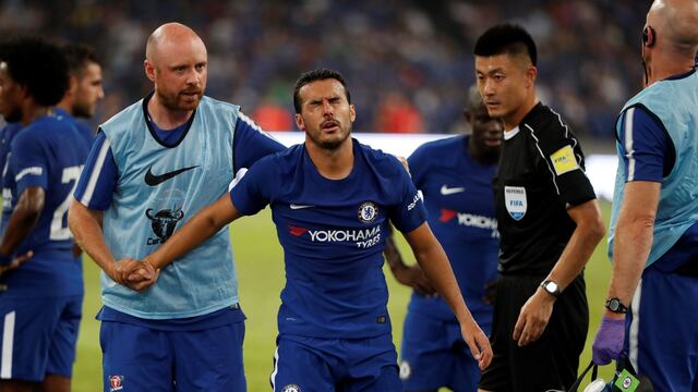Chelsea: Pedro presenta una seria lesión en el rostro tras fuerte golpe en partido