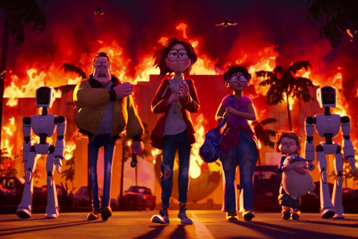 Los Mitchell saliendo de un centro comercial (Foto: Sony Pictures Animation)