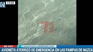 Líneas de Nasca: avioneta que trasladaba a turistas aterrizó de emergencia en las Pampas de Nasca | VIDEO