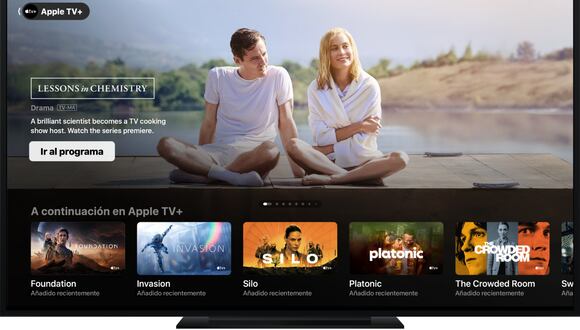Interfaz de Apple TV.