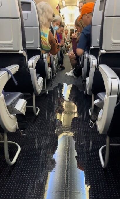 Según los testigos, el agua provino del área del baño. (Foto: @4blaz / TikTok)