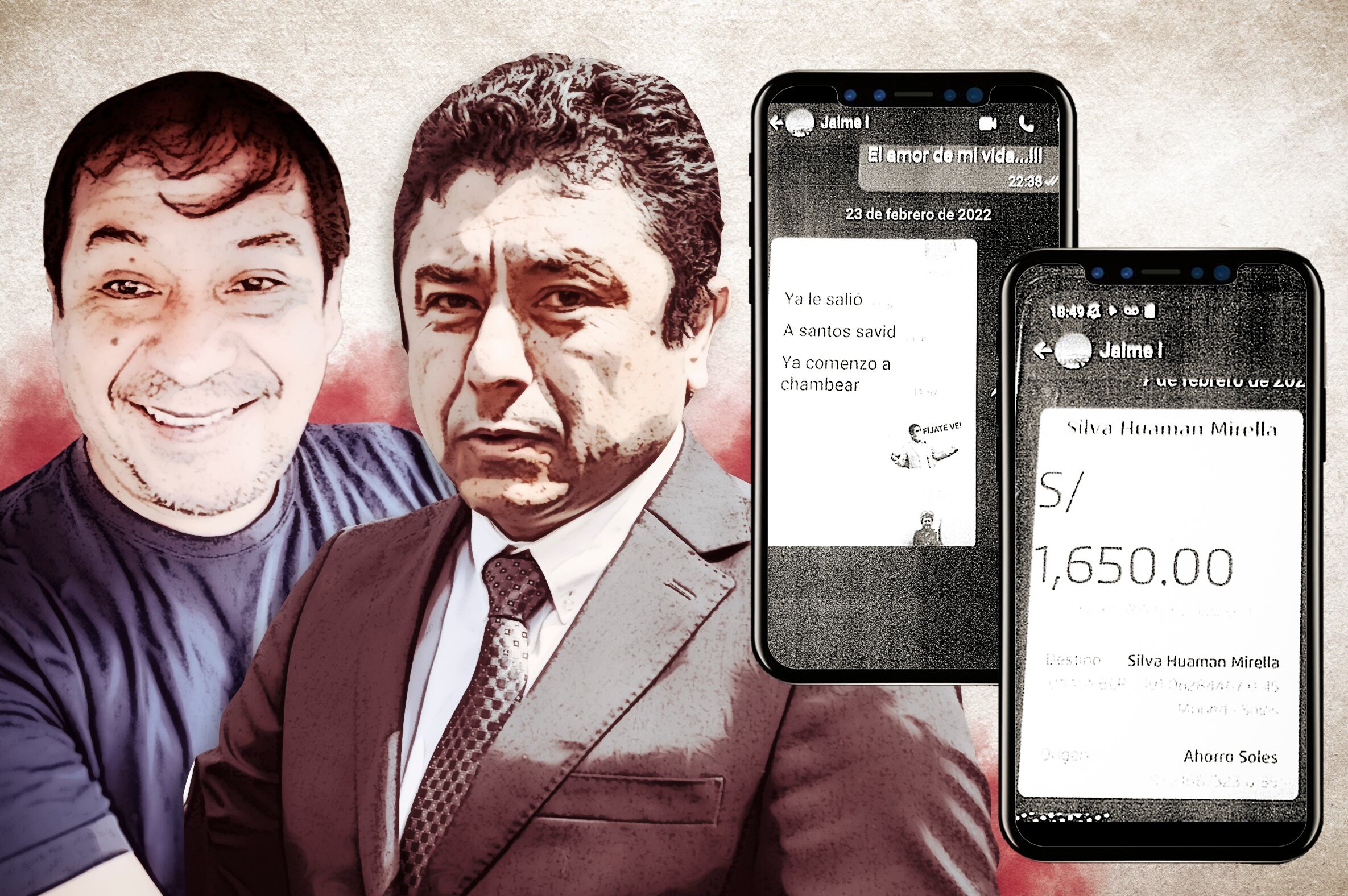 La evidencias: mensajes y transferencias bancarias de los involucrados fueron hallados en el celular de Jaime Jara, exasesor de Bermejo. Composición: EC