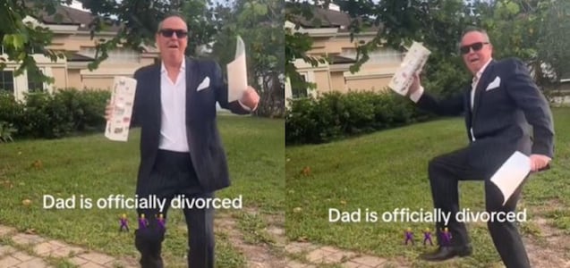 El baile viral de un padre tras firmar su divorcio: “oficialmente es libre”