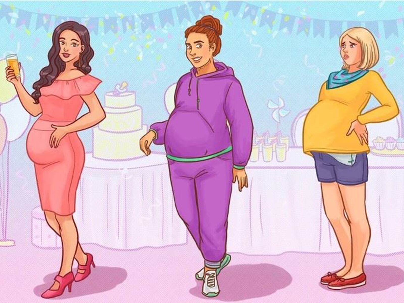 ROMPECABEZAS VISUAL | Solo las personas con cerebros inteligentes pueden resolver este rompecabezas mental. ¿Puedes detectar qué mujer no está embarazada mirando la imagen en 11 segundos? | Bright Side