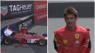 Charles Leclerc chocó la histórica Ferrari 312 B3 de Niki Lauda en Mónaco | VIDEO