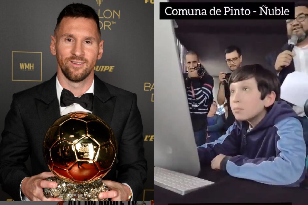 Un niño chileno se volvió viral por buscar "los mejores goles de Messi" en la inauguración de internet de su colegio. (Foto: Instagram/leomessi | X/@EmaCenci).