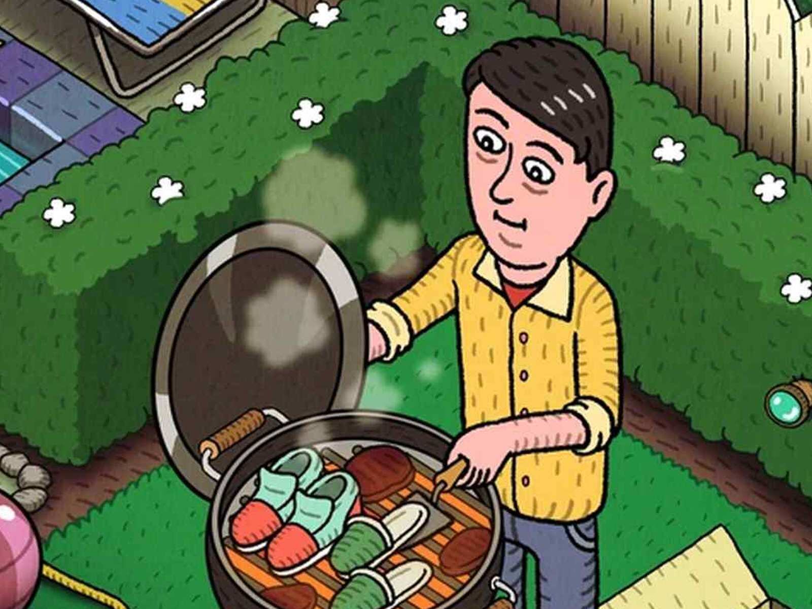 RETO VISUAL | En esta imagen se puede apreciar a un hombre preparando hamburguesas en una parrilla. (Foto: genial.guru)