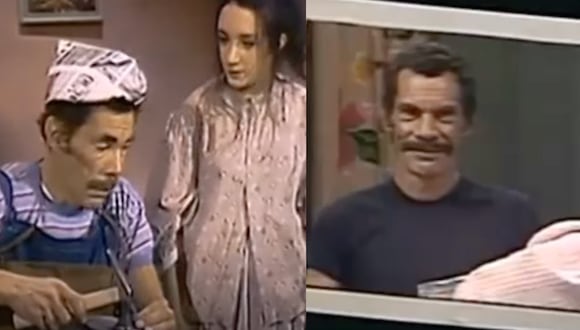 Ramón Valdés y María Antonieta en los inicios del universo Chespirito. Foto: captura de pantalla.