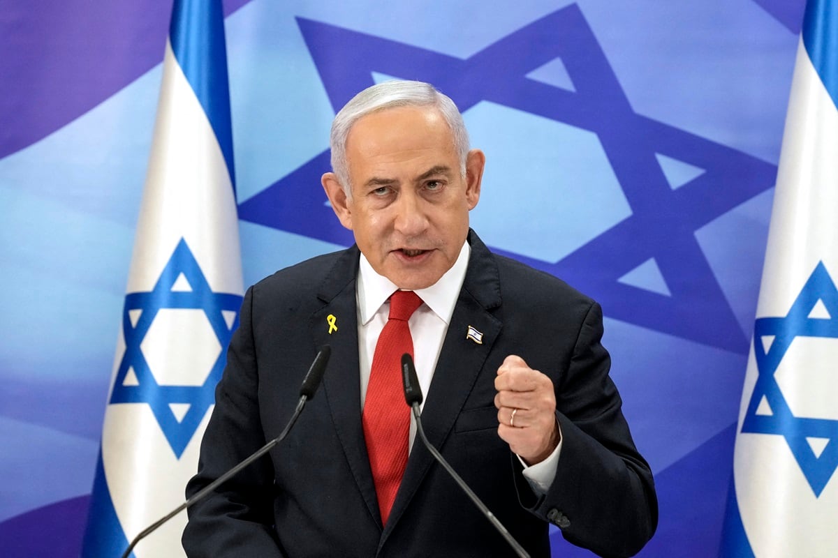 El primer ministro israelí, Benjamin Netanyahu. (Foto de Maya Alleruzzo / POOL / AFP)