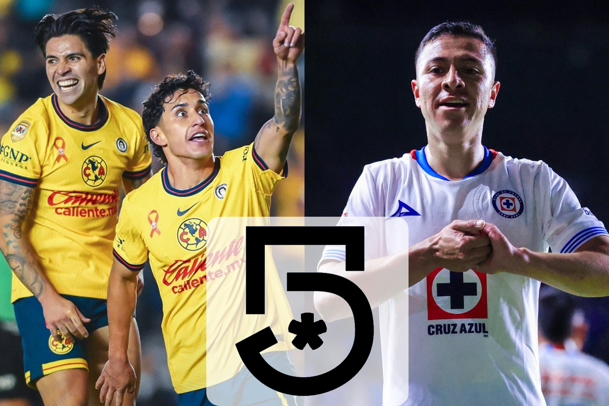 La semifinal ida de la Liga MX 2025 entre Cruz Azul vs. América será transmitida a través de Canal 5 de Televisa en señal abierta. (Foto: @CruzAzul - @ClubAmerica - Composición MAG)