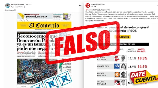 #DateCuenta: Distorsionan encuesta y publican portada falsa de El Comercio