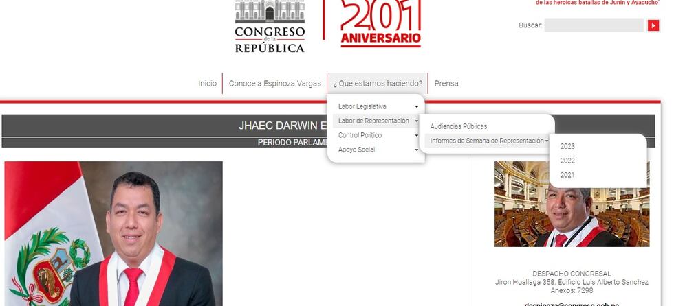 Informes de semana de representación no figuran en la web del Congreso.