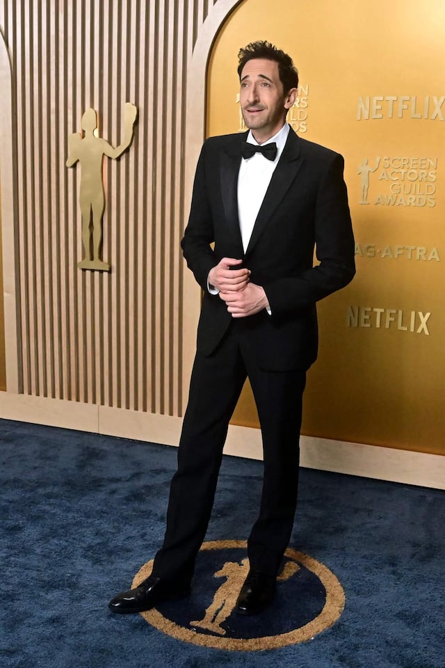 Adrien Brody en la alfombra roja de los SAG Awards 2025. (Foto: Agencias)
