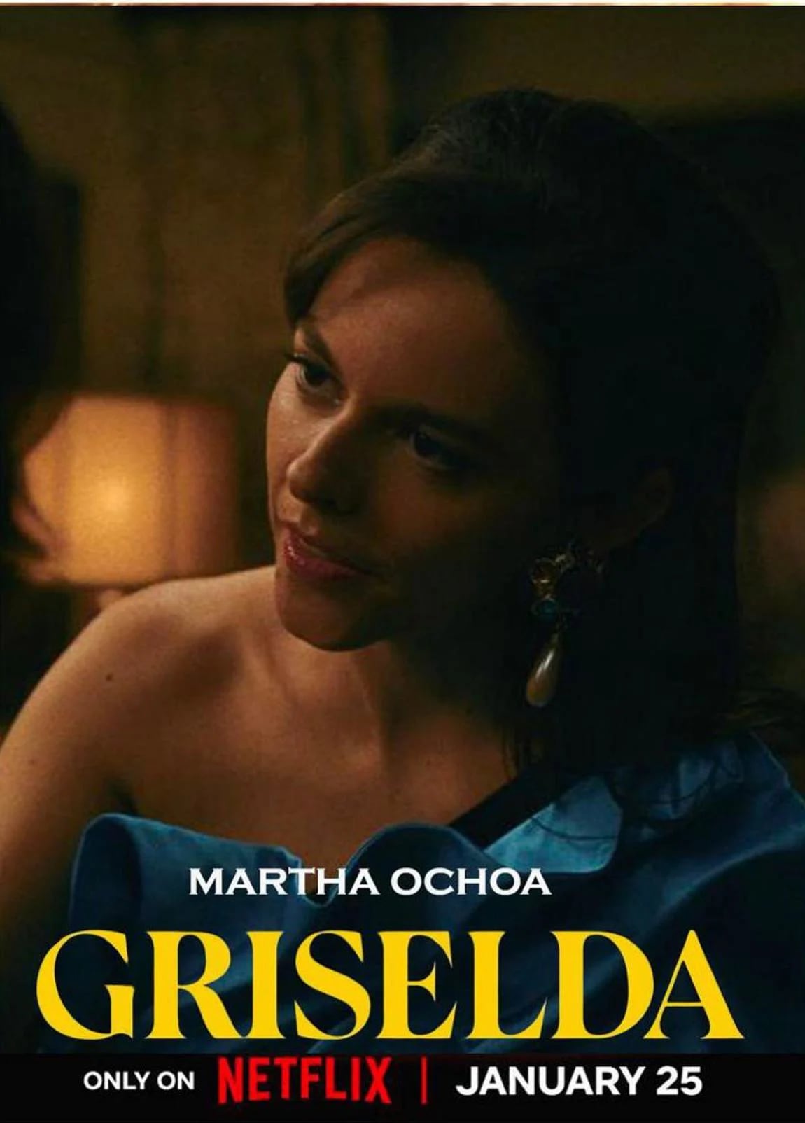 El personaje de Martha Ochoa, interpretado por Julieth Restrepo, como parte de un póster oficial de Griselda (Foto: Netflix)