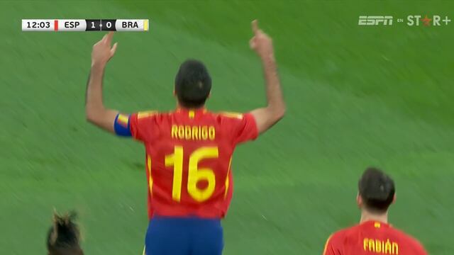 Desde los doce pasos: Rodri adelanta 1-0 a España sobre Brasil en partido amistoso | VIDEO