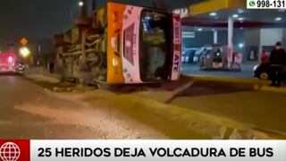 Huachipa: al menos 25 heridos dejó el despiste de un bus en el kilómetro 8,5 de la carretera Ramiro Prialé | VIDEO