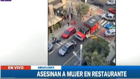 Una mujer fue asesinada en el interior de un restaurante de Miraflores. (Foto: Canal N)