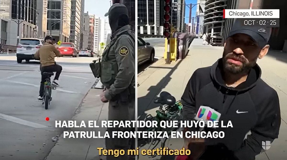 El repartidor fue protagonista en un operativo reciente en el centro de Chicago, especialmente por un video que se volvió viral. (Foto: captura @Univision-Chicago / YouTube)