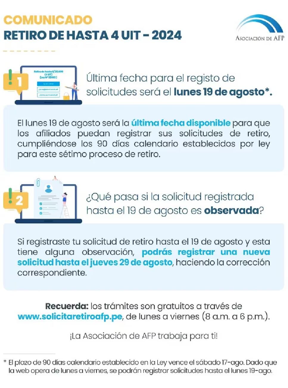 Esta es la nueva fecha límite para hacer tu retiro de AFP 2024 de hasta 4 UIT