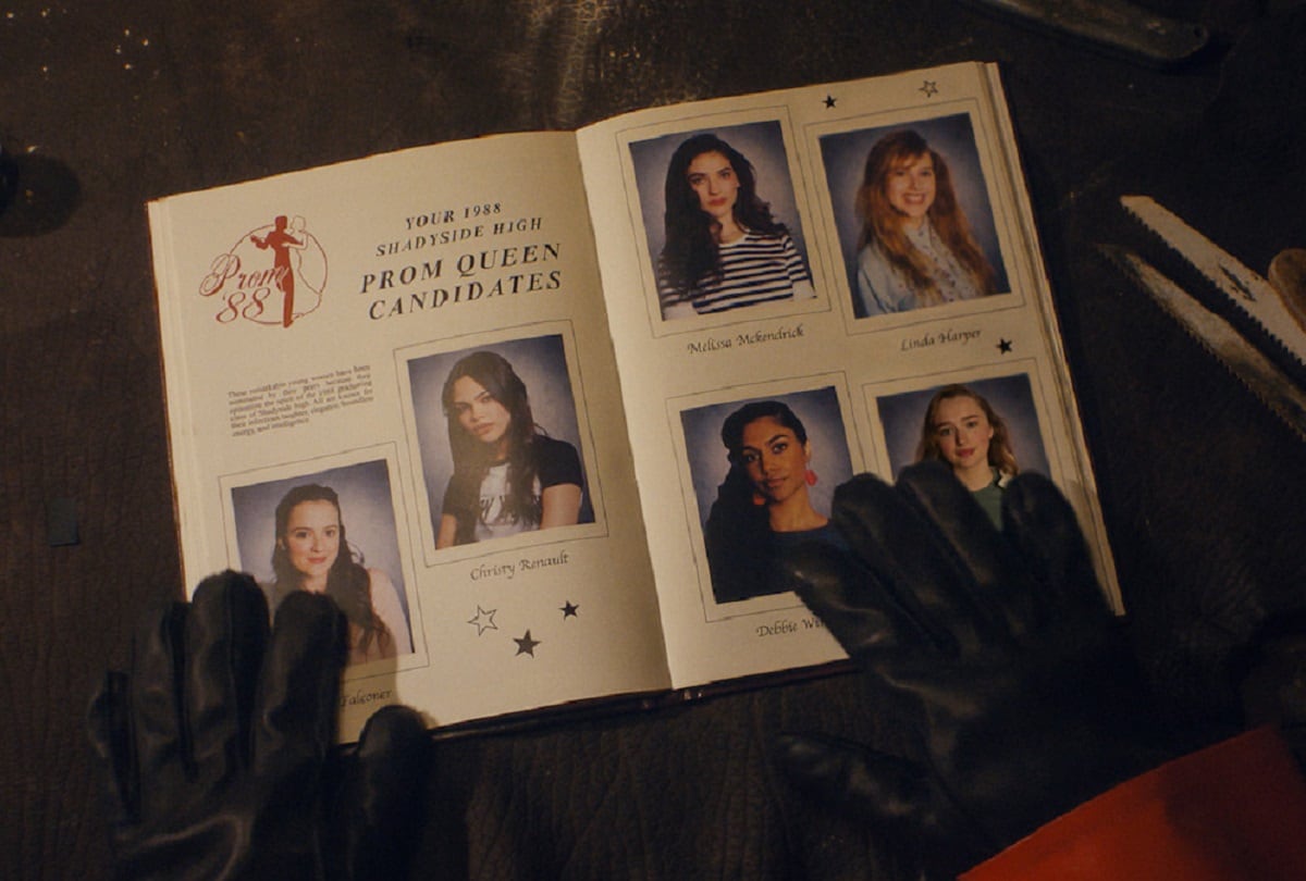 Linda (Ilan O'Driscoll), Debbie (Rebecca Ablack), Tiffany (Fina Strazza), Melissa (Ella Rubin), Christy (Ariana Greenblatt y Lori (India Fowler) son las candidatas a reina de baile en la película "Fear Street: Prom Queen" (Foto: Netflix)