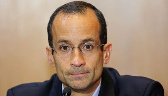 Marcelo Odebrecht durante la investigación de la justicia federal brasileña, en Curitiba. AFP PHOTO / HEULER ANDREY.