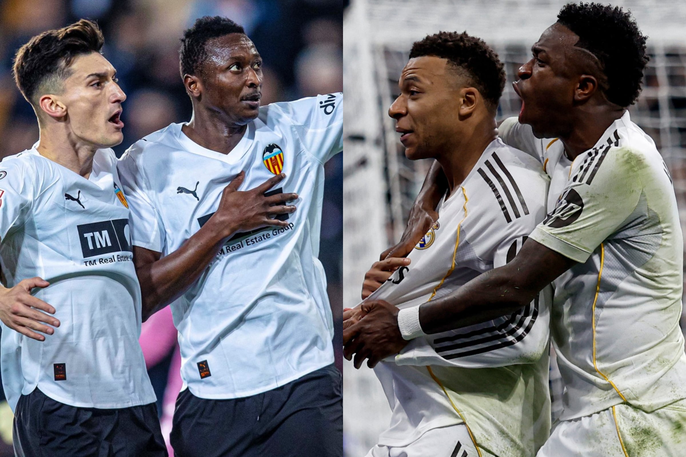 Consulta cuáles son los horarios y canales para ver la transmisión de Valencia CF vs. Real Madrid EN VIVO desde España, USA y México, por LaLiga 2026. (Fotos: @ValenciaCF / @RealMadridCF / Composición MAG)