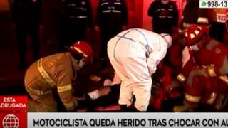 Jesús María: motociclista resultó herido tras chocar contra un auto en el cruce del jirón Talara con la avenida Garzón | VIDEO 