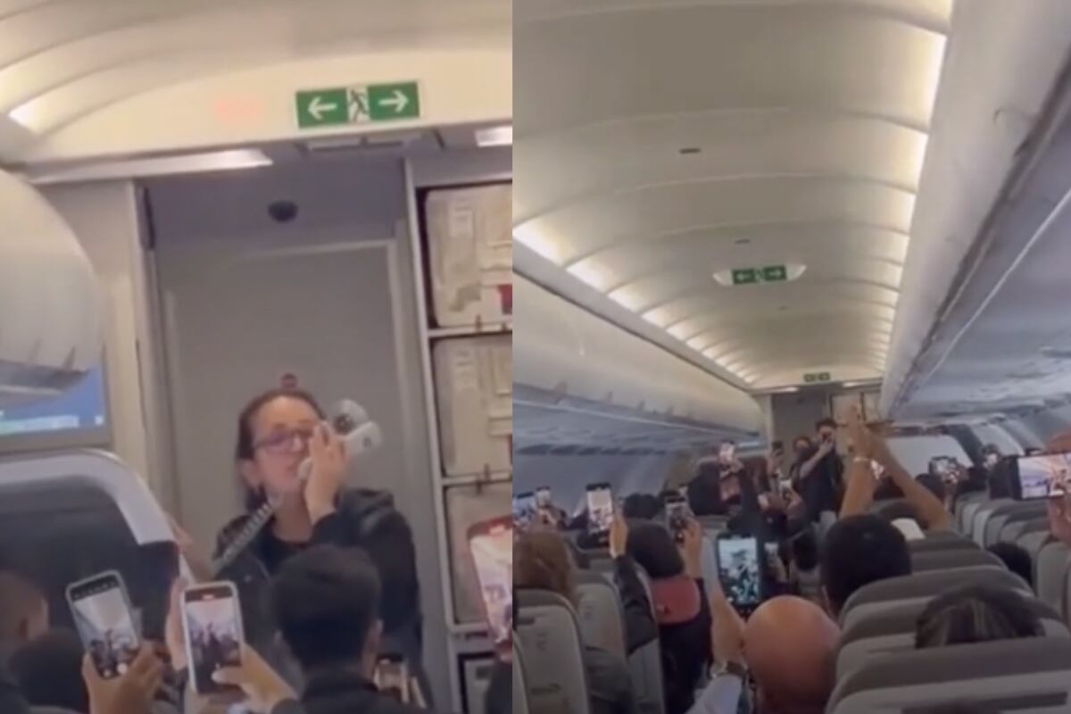 Los pasajeros sacaron sus celulares y grabaron el inusual acontecimiento. Foto: composición EC/difusión