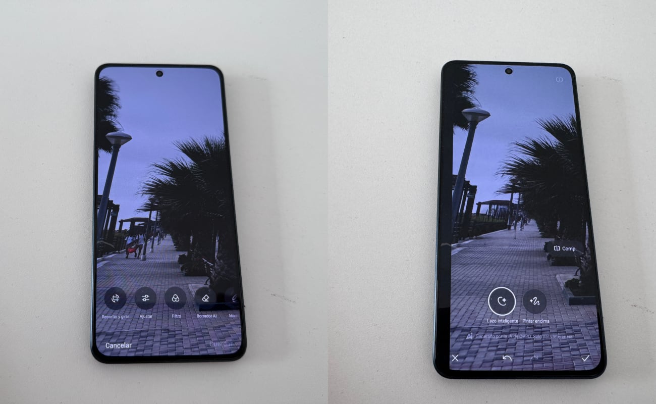 Heramienta "Borrador inteligente". Eliminar elementos de la foto es muy sencillo.
