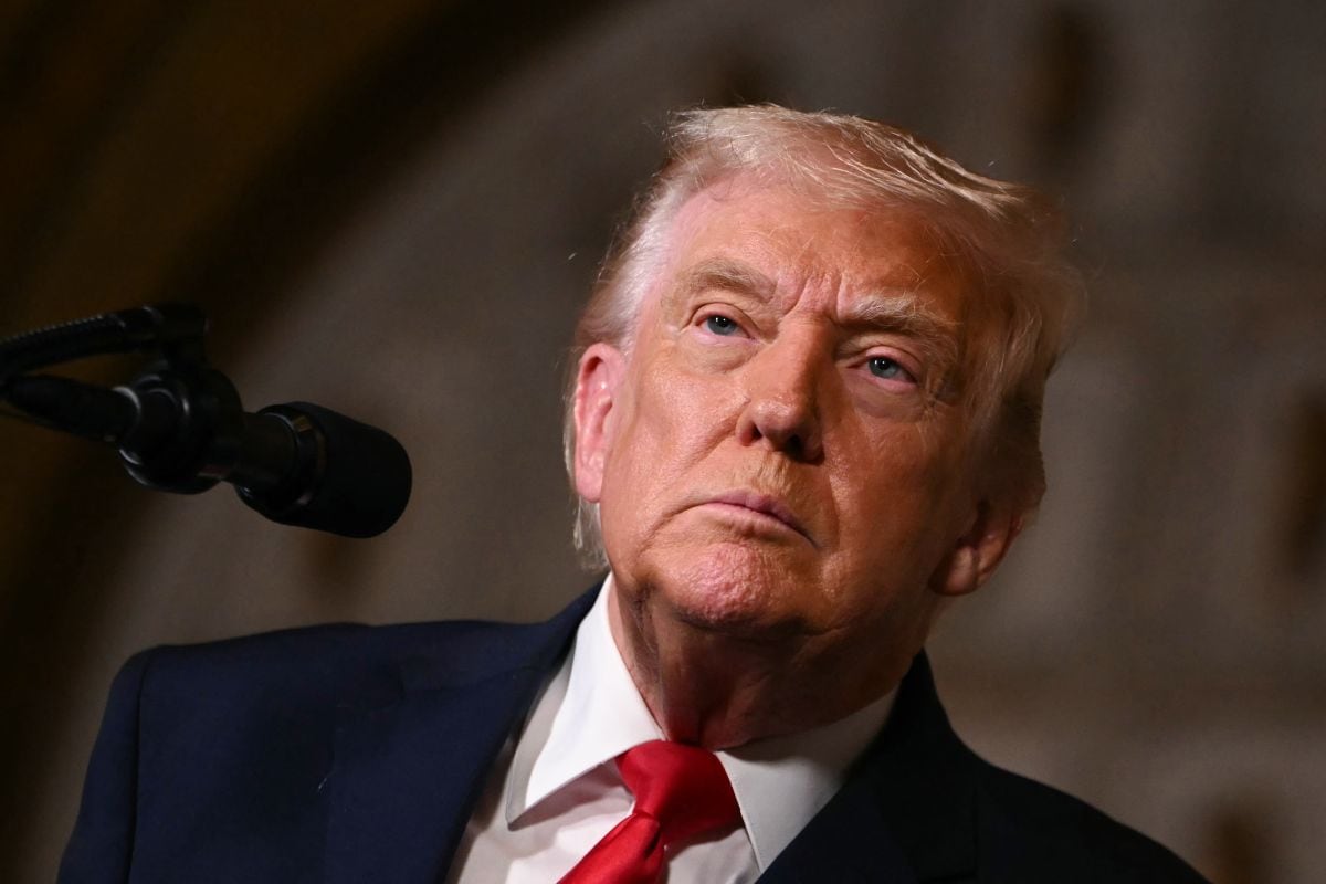 El presidente de Estados Unidos, Donald Trump, en Mar-a-Lago, Palm Beach (Florida), el 22 de diciembre de 2025. Foto: ANDREW CABALLERO-REYNOLDS / AFP Two of the Trump-class ships will be built initially but that number could grow substantially in the future, according to the president, who said they will be "some of the most lethal surface warfare ships" and "the largest battleship in the history of our country."
Trump made the announcement at his Mar-a-Lago residence in Florida alongside Pentagon chief Pete Hegseth, Secretary of State Marco Rubio and Navy Secretary John Phelan, with images of the planned high-tech vessels on stands nearby. (Photo by ANDREW CABALLERO-REYNOLDS / AFP)