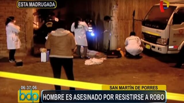 San Martín de Porres: hombre fue perseguido y asesinado a balazos