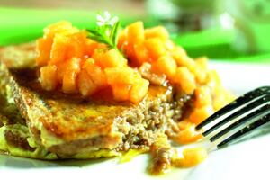 Tostada peruana con papayita arequipeña