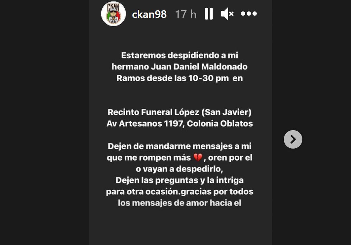 Rapero C-Kan envía mensaje en Instagram. (Foto: Instagram/ckan98)