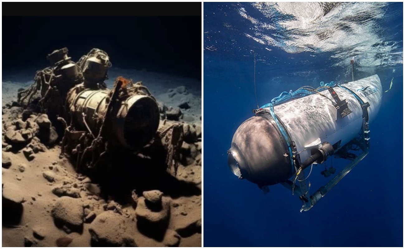 Están circulando en redes sociales imágenes falsas de los restos del Titán creadas con IA. (Foto: composición El Comercio)