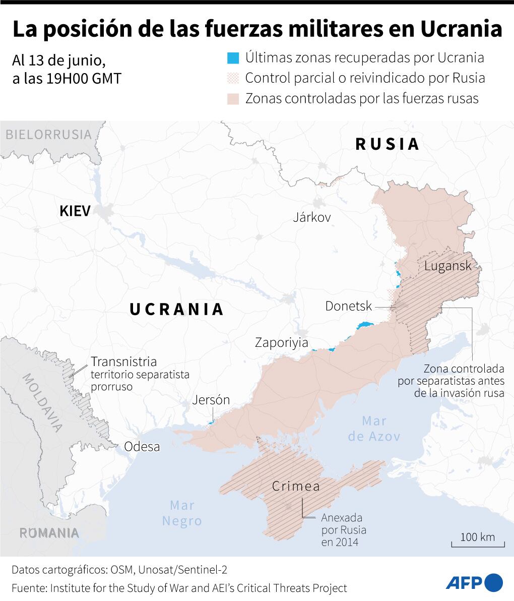 The war in Ukraine on June 13, 2024. (AFP).