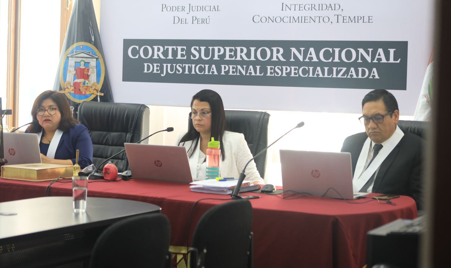 Los jueces del Cuarto Juzgado Colegiado de la Corte Superior Nacional de Justicia Penal Especializada. Foto: Poder Judicial