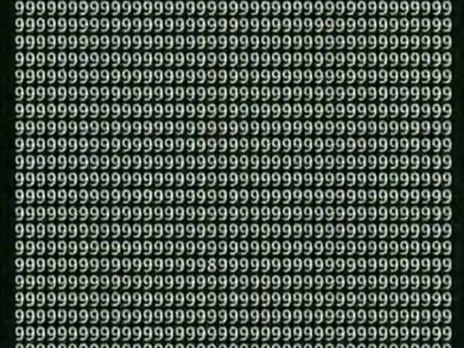 Tendrás solo 8 segundos para encontrar el número 8 escondido entre una multitud de 9. Se dice que solo el 1% de las personas con visión láser logra superar este desafío en el tiempo asignado.