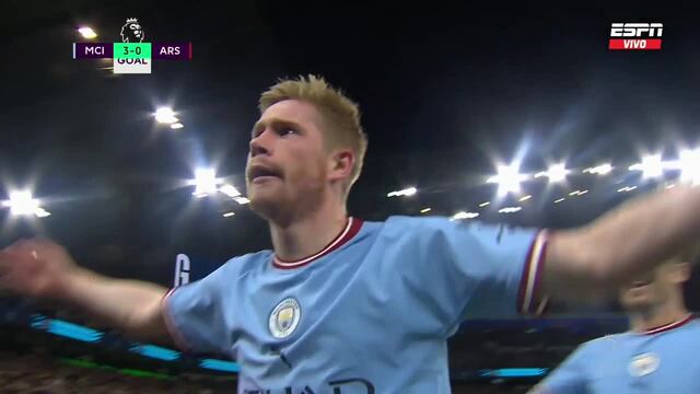 Doblete de Kevin de Bruyne: City golea 3-0 a Arsenal por Premier League | VIDEO
