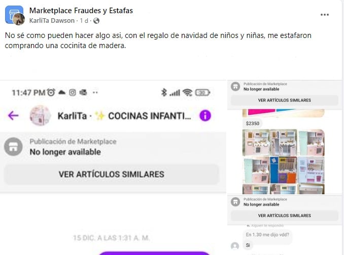 Más usuarios advierten haber sido víctimas de estafas por Navidad.