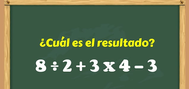 Solo una mente brillante lo resuelve: ¿Cuál es la respuesta de 8 ÷ 2 + 3 x 4 - 3?