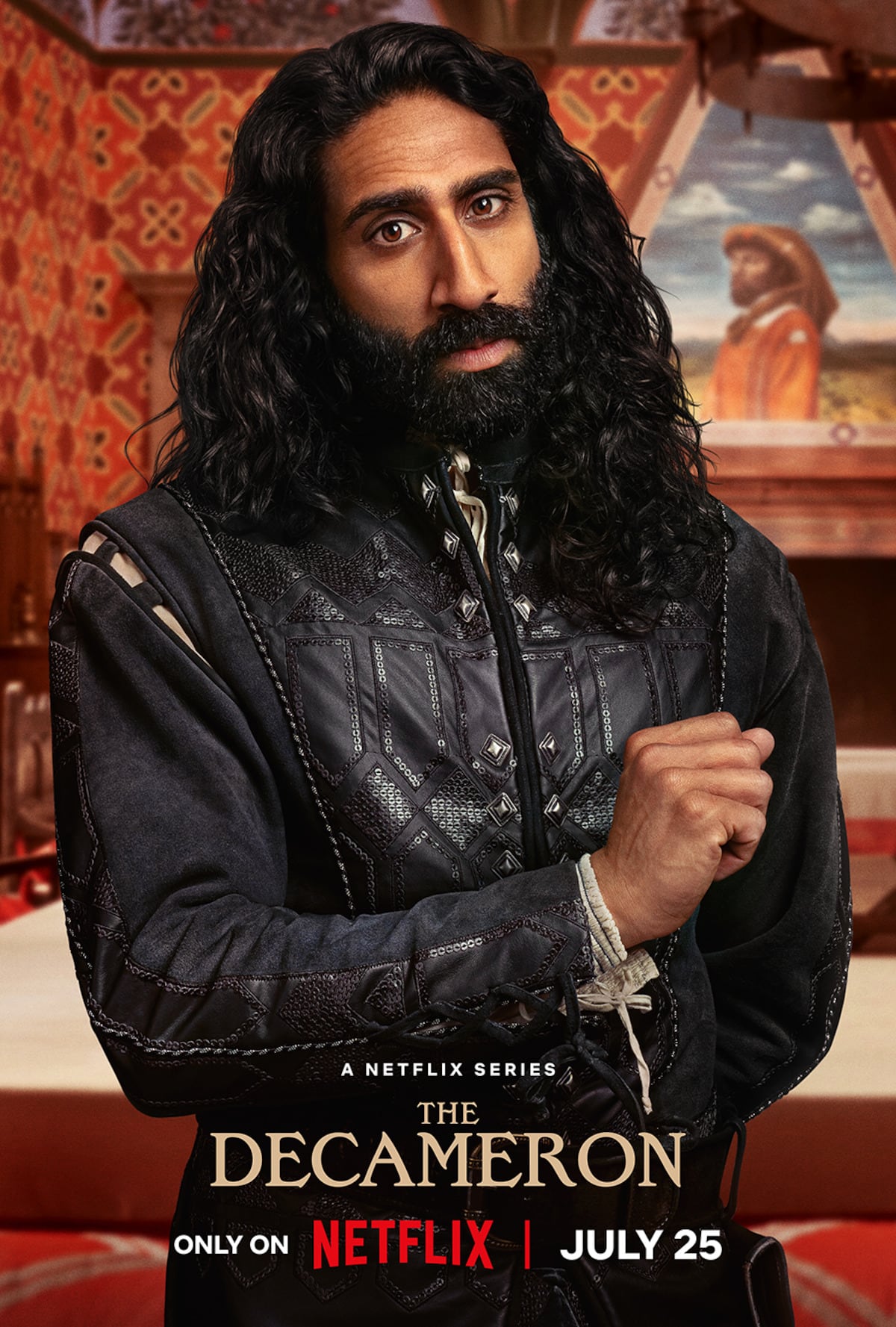 Amar Chadha-Patel interpreta a Dioneo en la serie “El decamerón” (Foto: Netflix)