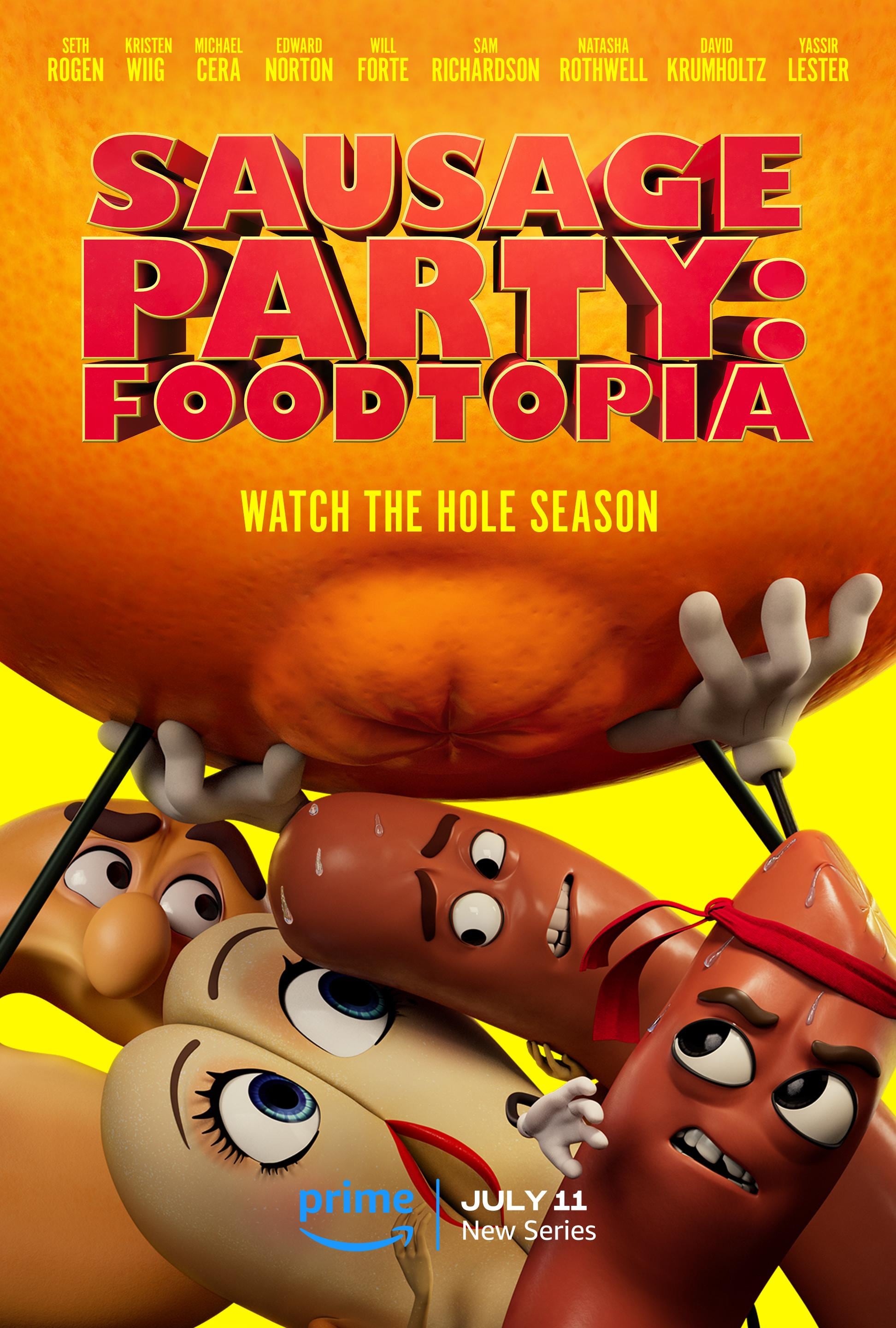 El póster de "Sausage Party: Foodtopia", serie de animación para adultos creada por Seth Rogen, Evan Goldberg y Conrad Vernon (Foto: Amazon Studios)