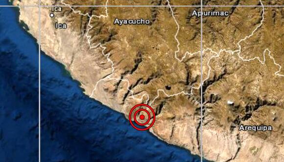 El sismo pasó al promediar las 12:36 a.m. y su epicentro se localizó en el mar, a 54 kilómetros al suroeste del distrito de Yauca. (Foto: IGP)