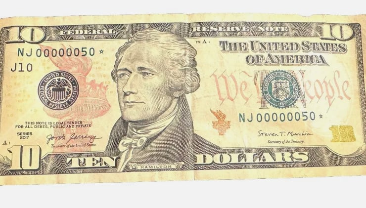 Así luce un billete de US$10 en la actualidad (Foto: Ebay)