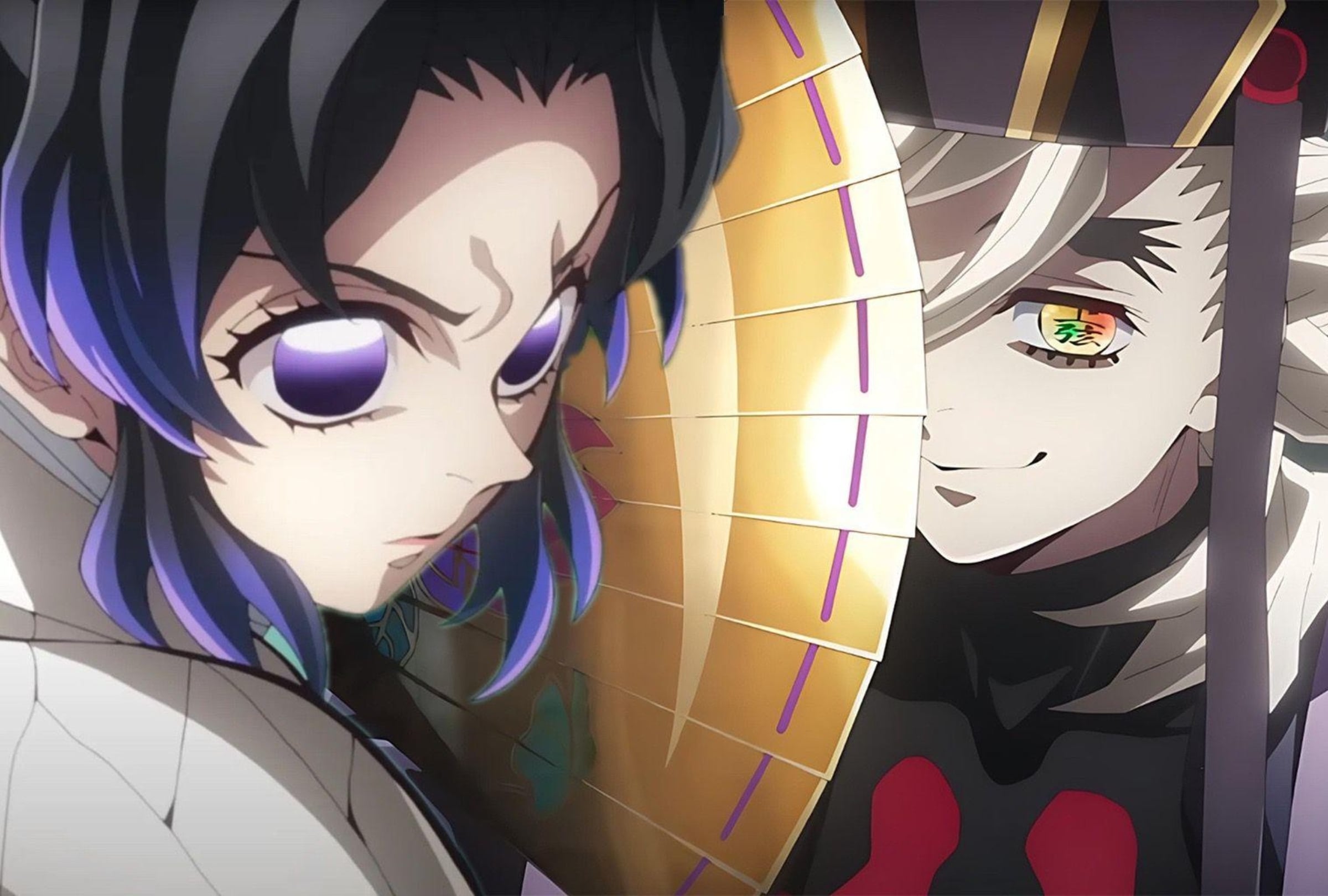 The tense and iconic confrontation between Shinobu Kocho (the Insect Pillar) and Doma (the Upper Second Moon) is shown in the film "Demon Slayer: Infinity Castle" (Photo: Ufotable)