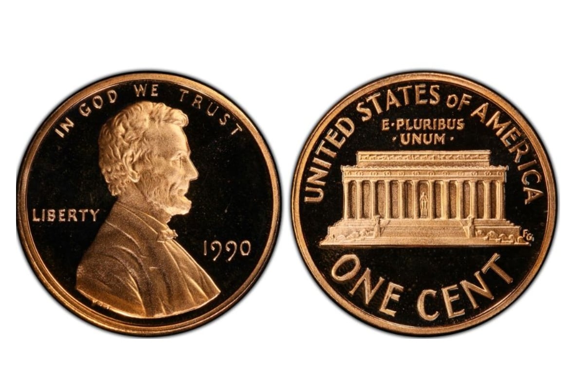 Así es la moneda de 1 centavo Lincoln Proof No S de 1990. (Foto: PCGS)